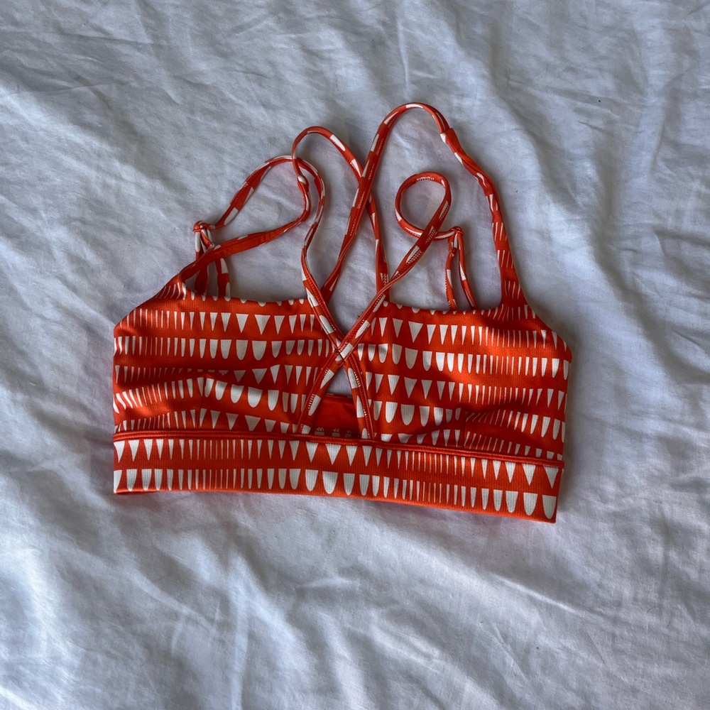 Puma Orange and White Strappy Sports Bra